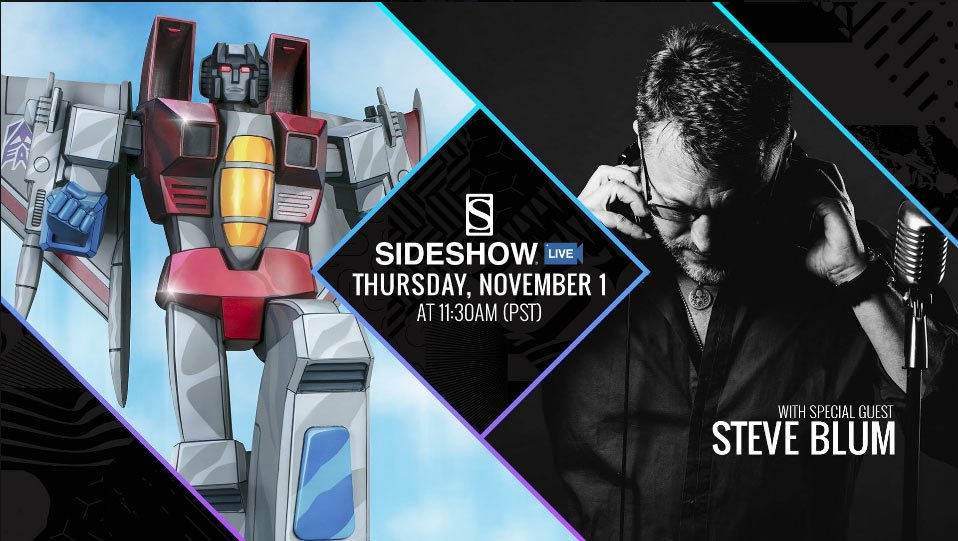 Banner for past Sideshow Collectibles event on Thursday, November 1st featuring Steve Blum