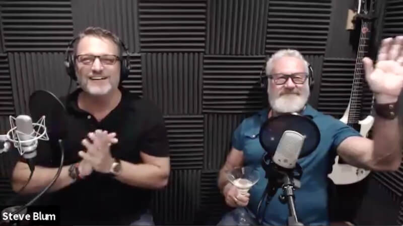 Voice actor and director Charlie Adler with Steve Blum in the booth