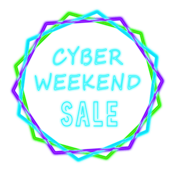 Clear background Cyber Weekend Sale neon logo