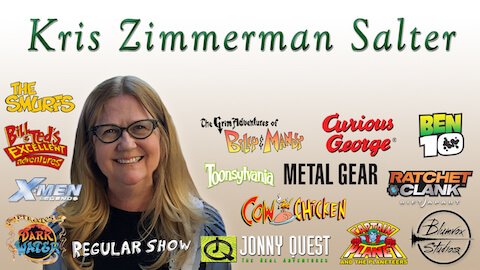Banner image of voice, casting, and performance capture director Kris Zimmerman Salter with popular show and game logos