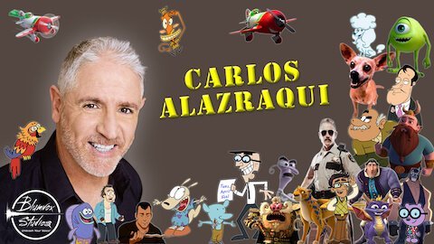 Banner image of voice actor Carlos Alazraqui with popular characters